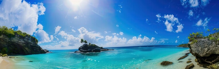 Fototapeta premium Tropical Beach Scene With Clear Water