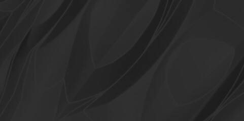 black wrinkly backdrop paper background. panorama black grunge wrinkly paper texture. black crumpled and top view textures can be used for background of text or any contents.	