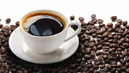 Fototapeta premium Cup of black coffee isolated on white background