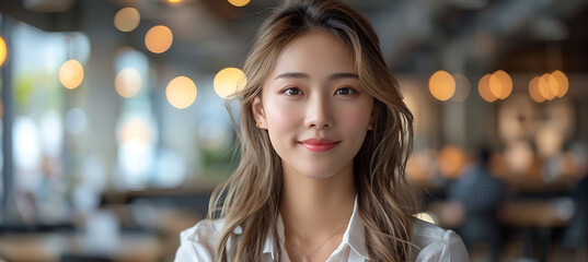 Business symposium on management innovation and market growth using infographic storytelling and datadriven design including young smiling professionals from America and China