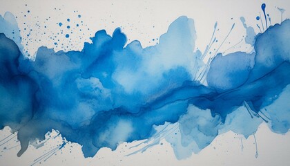 Obraz premium blue watercolor stain on background