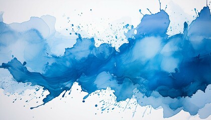 Obraz premium blue watercolor stain on background