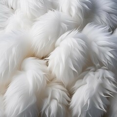 Fototapeta premium Close-up of white fluffy cotton background, abstract luxury cloud texture.