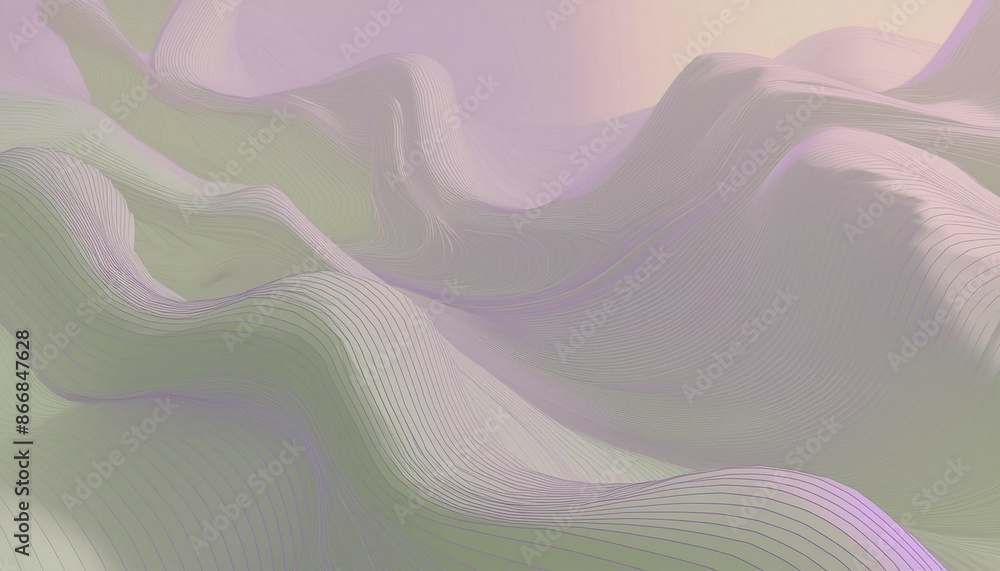 Aufkleber geometric 3d smooth pastel shapes. abstract background with light colour palette and lines for your 