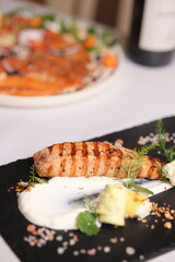 Restaurant menu food wine drink specials meat fish carpaccio sashimi delicious soup sauce 