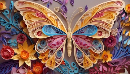 paper craft butterfly animal quilling patterns art painting illustration ultra hd wallpaper image