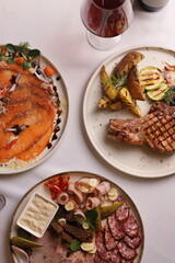 Restaurant menu food wine drink specials meat fish carpaccio sashimi delicious soup sauce 