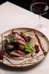 Restaurant menu food wine drink specials meat fish carpaccio sashimi delicious soup sauce 