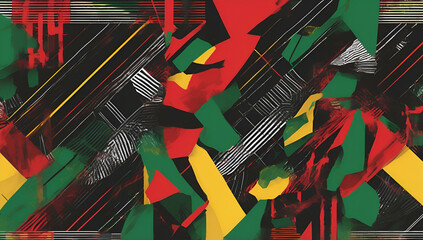 black history month 2023 background. African American History or Black History Month. Juneteenth Independence Day Background. Freedom or Emancipation day. Neo Geometric pattern concept, Generative AI
