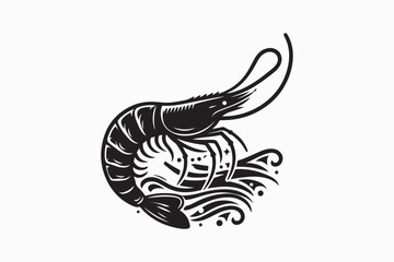 Shrimp fish vector illustration