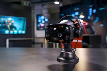 Fototapeta premium High Tech VR Camera Setup with Digital Displays and Advanced Controls