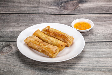 Traditional crispy fried stuffed springroll