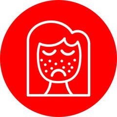 Acne Treatment Line White Circle Red