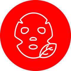 Facial Masks Line White Circle Red