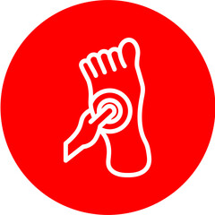 Massage Line White Circle Red