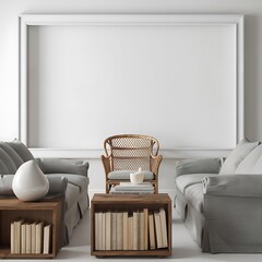 mockup poster frame in modern interior background, Room, interior, sofa
, bedchamber, 3D render, 
, living room, Scandinavian style, furniture, home, design, couch, house3D illustration 
