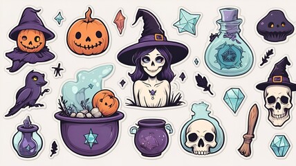  spooky and whimsical world of Halloween with our delightful Halloween Icon Sticker Collection