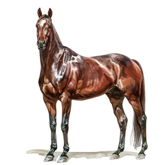 Watercolor Illustration painting of a Muscular horse, isolated on a white background, Muscular horse clipart, Muscular horse vector, Muscular horse painting, Muscular horse art, drawing clipart, Muscu