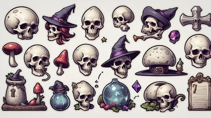 spooky and whimsical world of Halloween with our delightful Halloween Icon Sticker Collection
