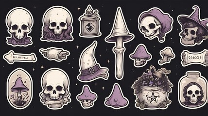  spooky and whimsical world of Halloween with our delightful Halloween Icon Sticker Collection
