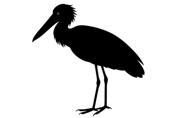 Shoebill silhouette vector, Shoebill Bird