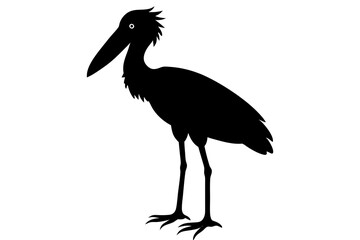 Shoebill silhouette vector, Shoebill Bird