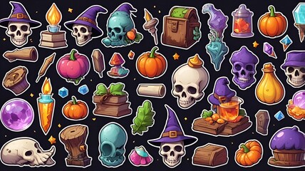  spooky and whimsical world of Halloween with our delightful Halloween Icon Sticker Collection