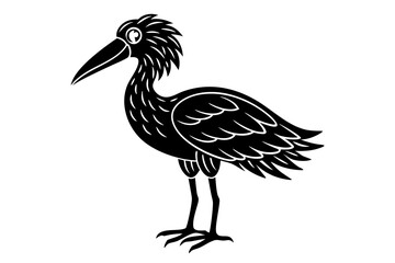 Shoebill silhouette vector, Shoebill Bird