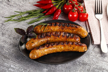 Grilled meat sausages with spices