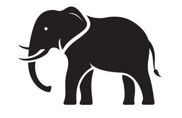 :  Best Elephant vector and illustration, a black elephant with a white background that says elephant