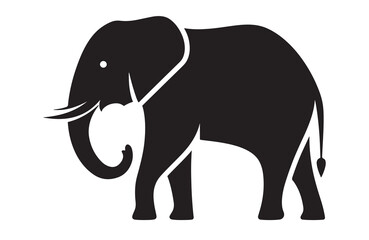 :  Best Elephant vector and illustration, a black elephant with a white background that says elephant