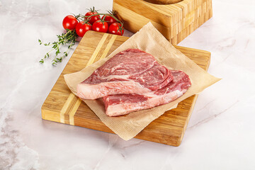 Uncooked raw beef steak for grill