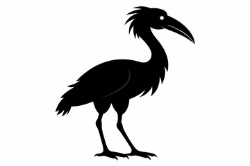 Shoebill vector silhouette illustration isolated on white background, Shoebill Bird Vector art