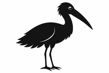 Shoebill vector silhouette illustration isolated on white background, Shoebill Bird Vector art