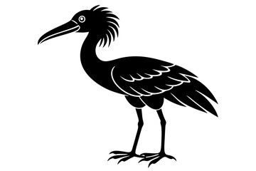 Shoebill vector silhouette illustration isolated on white background, Shoebill Bird Vector art
