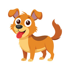 Cartoon funny dog showing tongue vector