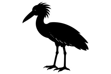 Shoebill vector silhouette illustration isolated on white background, Shoebill Bird Vector art