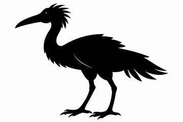 Shoebill vector silhouette illustration isolated on white background, Shoebill Bird Vector art