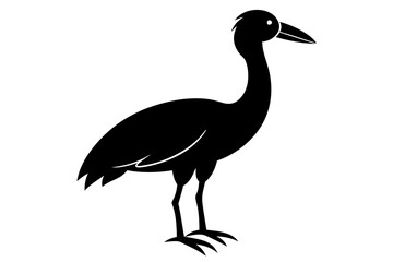 Shoebill vector silhouette illustration isolated on white background, Shoebill Bird Vector art