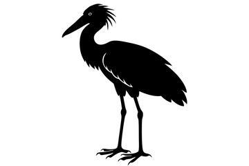 Shoebill vector silhouette illustration isolated on white background, Shoebill Bird Vector art