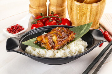Grilled eel with steamed rice