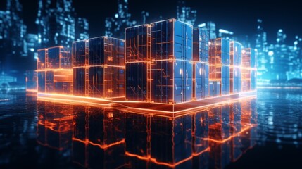 Global cargo shipping  advanced tech using world maps for efficient container logistics