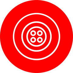 Button Line White Circle Red