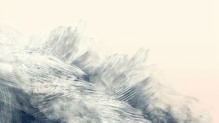   A monochrome picture of majestic mountains with two birds flying in the frame