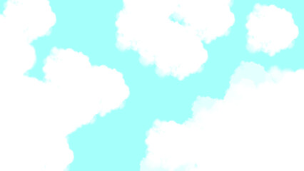 Clouds in blue sky water color background.
