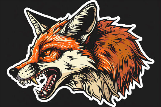 Beautiful fox with red eyes stickers