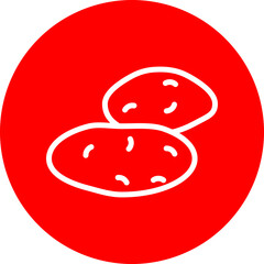 Potato Line White Circle Red