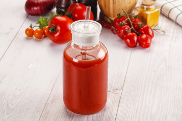 Fresh Tomato juice in the glass