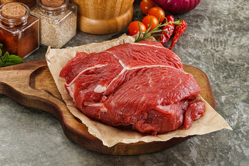 Raw beef meat piece for cooking