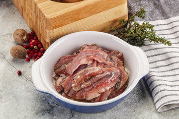 Anchvy canned fish fillet preserve